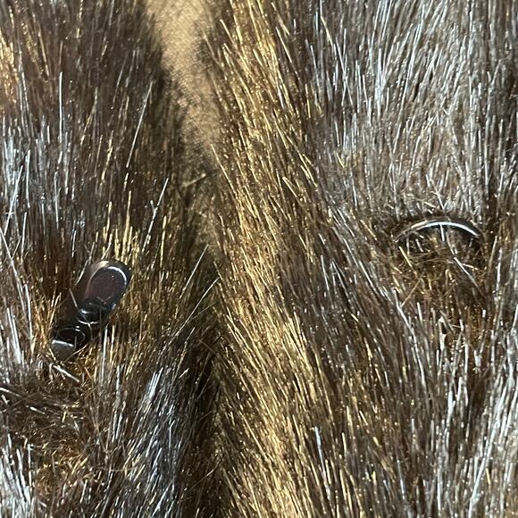 Vintage Gallais Faux Fur Black Plush Elegant Luxury Glam Full Length Coat M - Picture 10 of 13